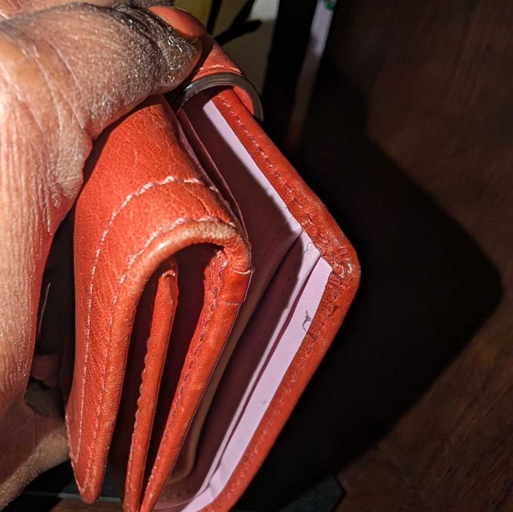 Coach Rust/Orange Compact Wallet - Picture 7 of 8